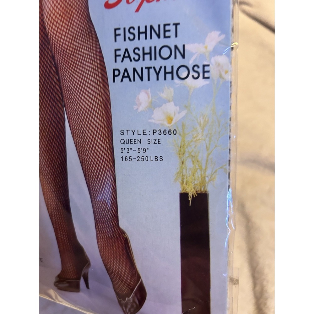 Sophia Fishnet Fashion Pantyhose Queen Size‎ White New - Picture 3 of 4